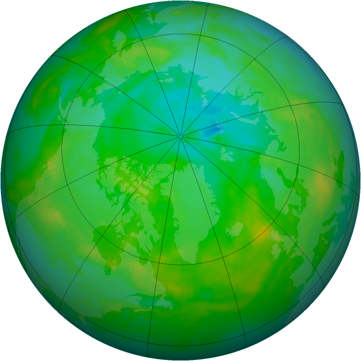 Arctic ozone map for 27 July 1986